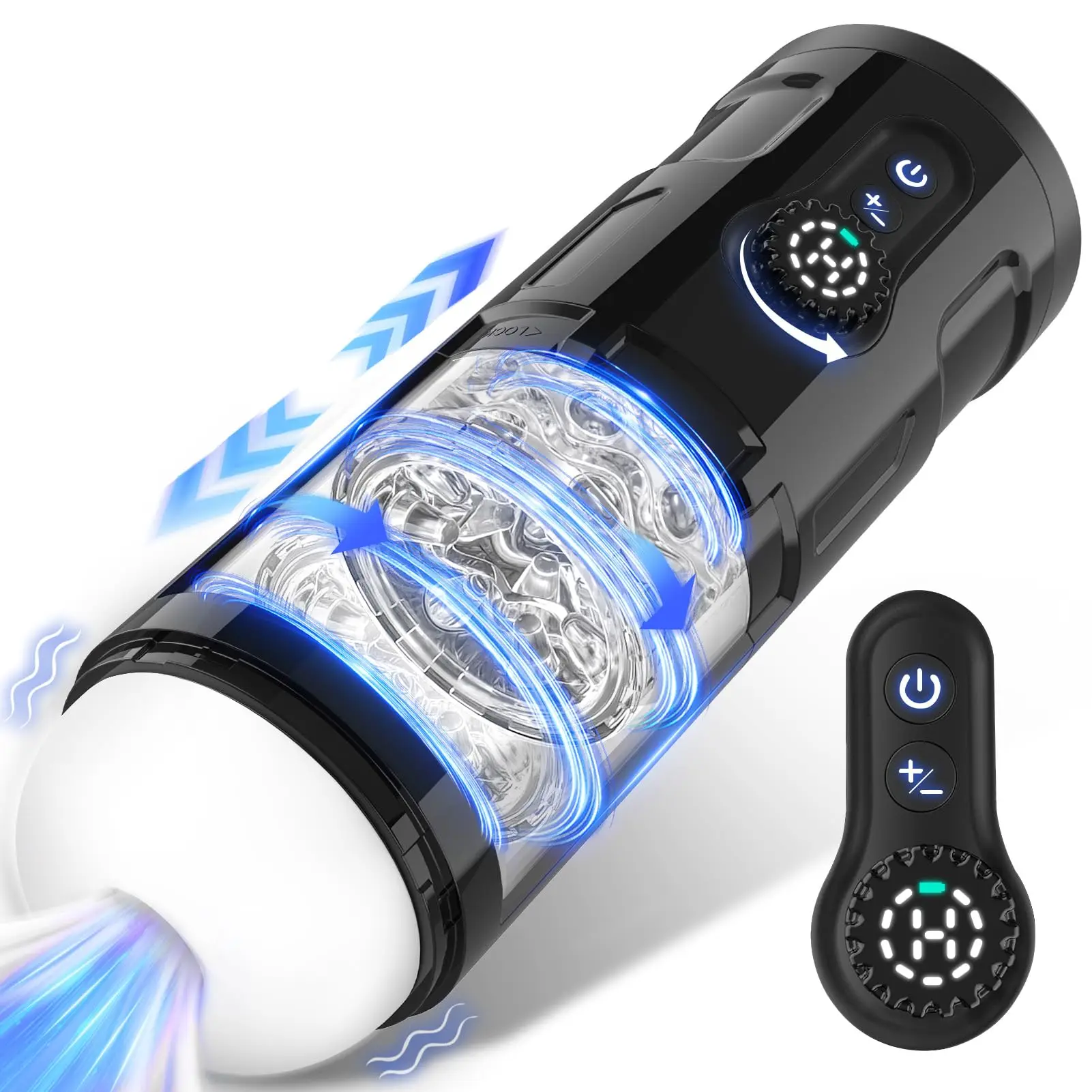 Upgraded Male Stroker Adult Sex Toys CVT Speed Control and LCD Display Vibrating Rotating Thrusting Electric Men Masturbator Cup