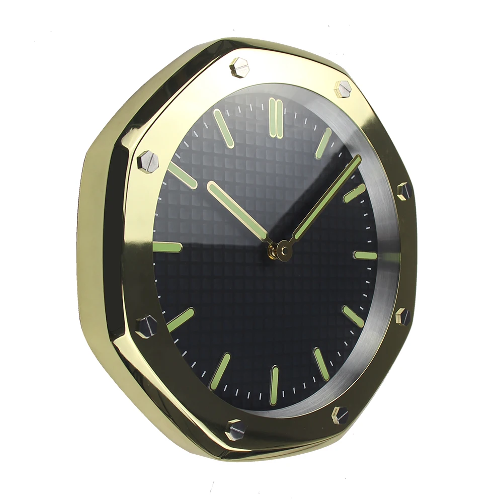 Wrist Wall Watch Clock Round Watch Shape Wall Clocks Modern 3d Luminous Clock Reloj Pared Horloge Gold Quartz Analog Living Room