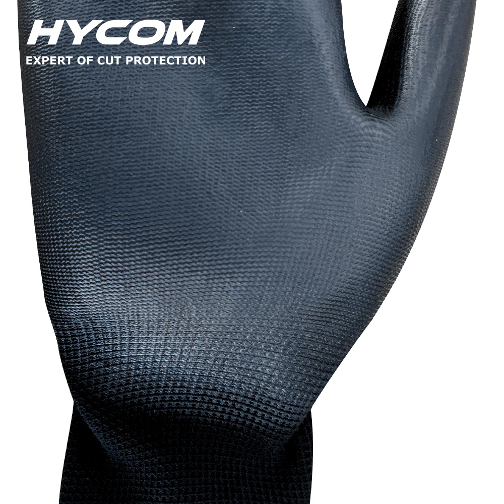 Черные дышащие рабочие перчатки HYCOM P13P EN388 4131, ультратонкие рабочие перчатки из искусственной кожи с защитным покрытием для легкой работы