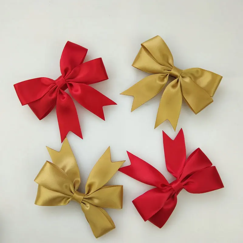 Elastic Satin Ribbon Flower Bows for Wine Bottle Neck Decoration Customizable Colors for Parties and Events