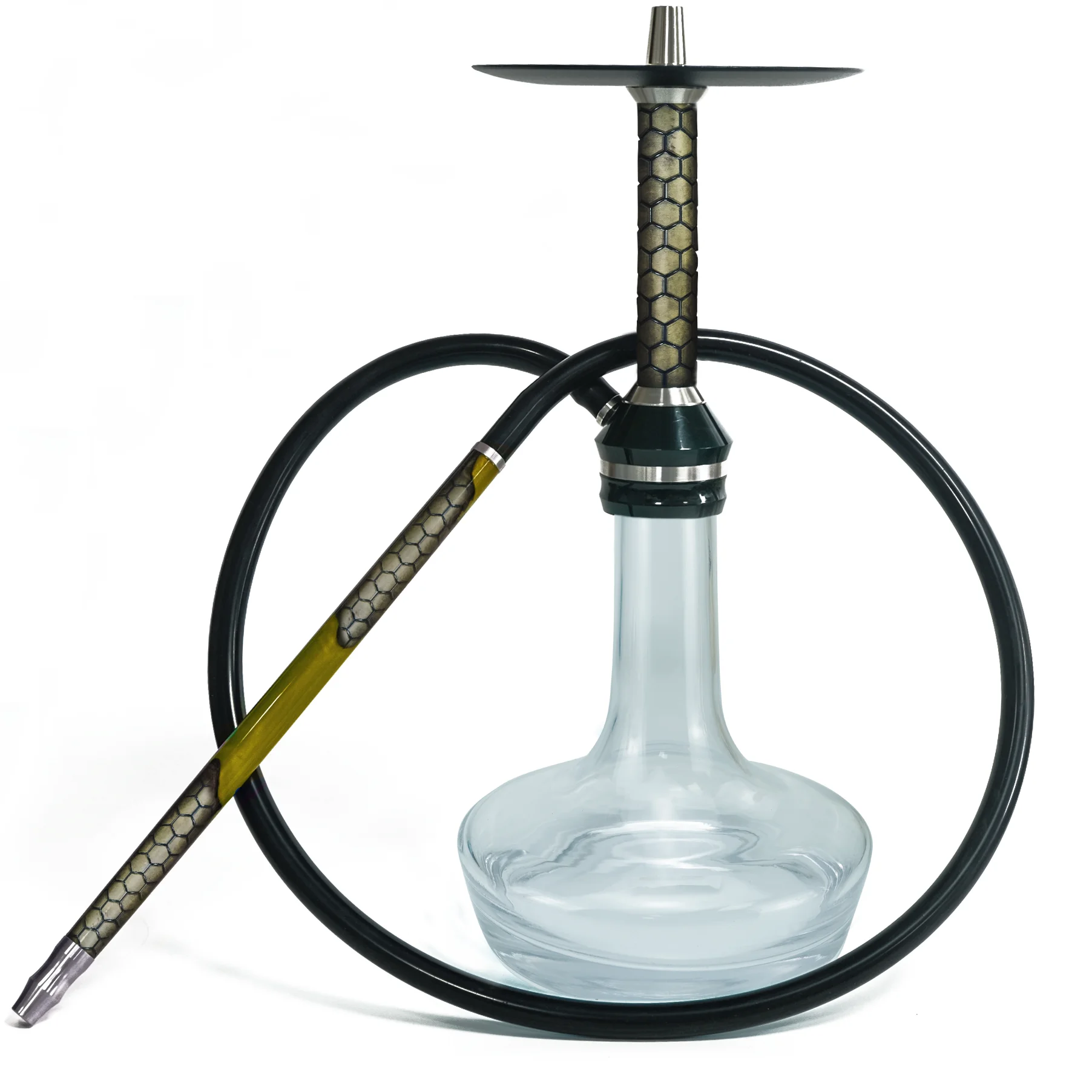 Customized Designs Handmade Fashion Stainless Steel Pipe Material Complete Set Glass Hookah