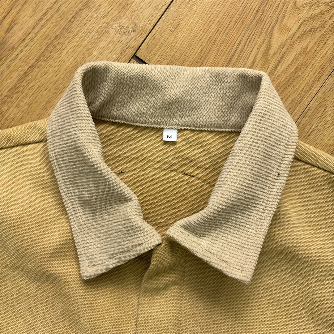 Topshow Custom Embroidery Patch Heavy Canvas Workwear Jacket Vintage Worker Heavyweight Men Detroit Carpenter Chore Jacket