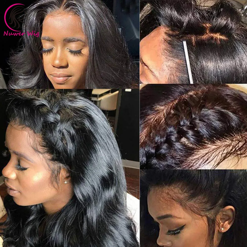 Body Wave 13x4 Transparent Lace Front Wigs Human Hair 180% Dentisy HD Frontal Wigs Pre Plucked with Baby Hair