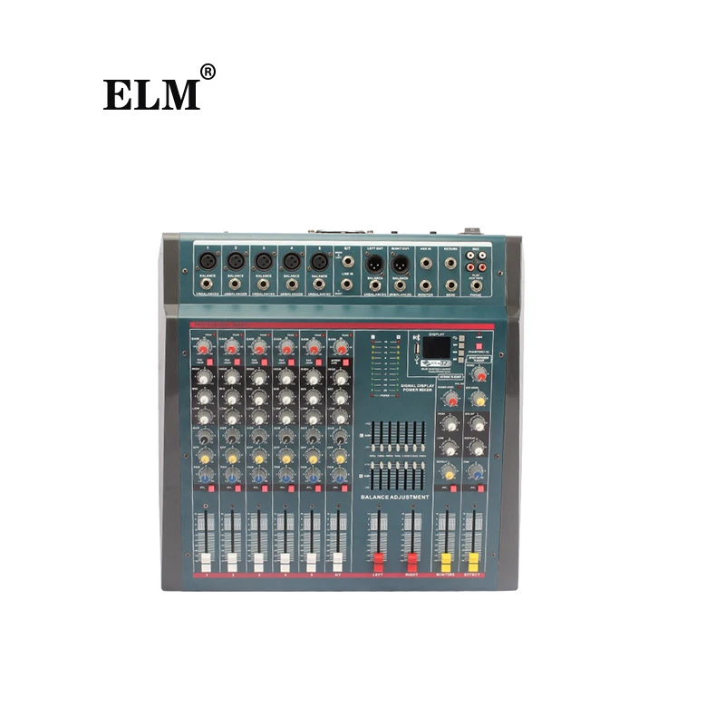 6 Channel Sound Recording Interface Karaoke  Effect audio mixer alto Bass Amplifier Professional