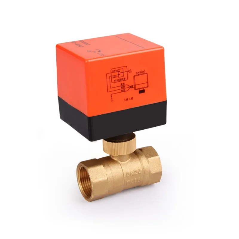 two-way three 3 way brass motorized electric drive ball valve 24