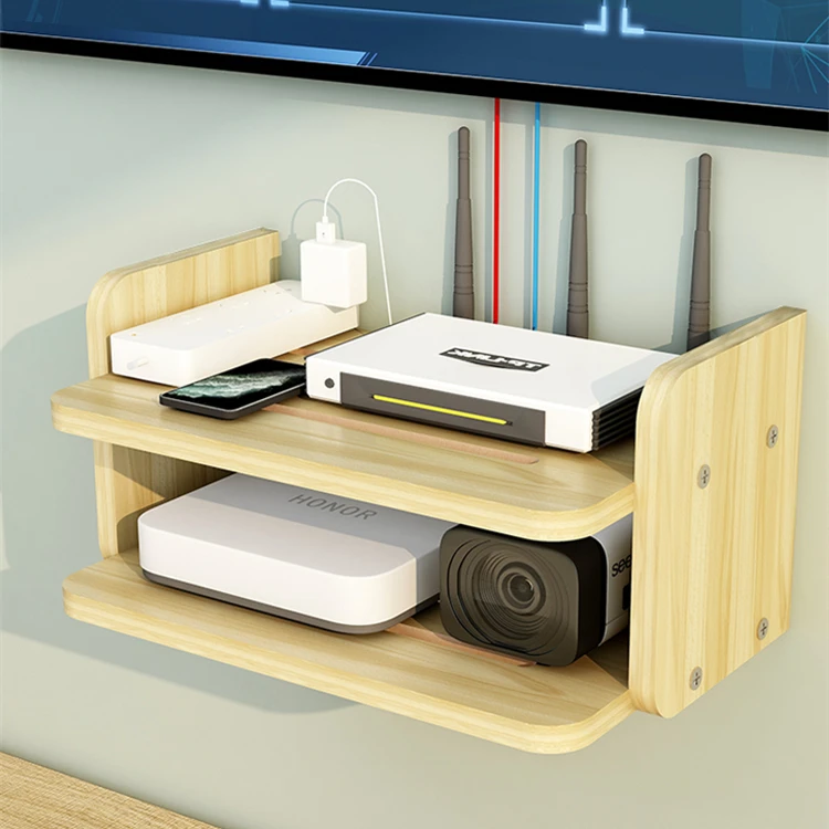 Router storage box wall punch-free wall hanging living room wireless wifi placement rack TV set-top box rack