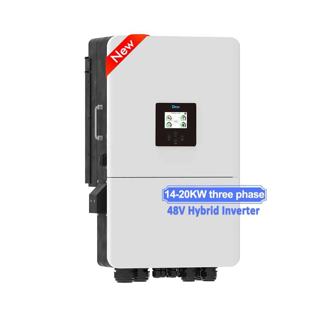 Deye Hybrid Solar Inverter 14Kw 15Kw 16Kw 18Kw 20Kw Three Phase Dual Mppt  Low Battery Voltage Solar Hybrid Inverters