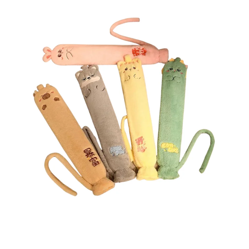 New waistband hot compress hand warmer water bag warm shoulder and neck plush rubber long hot water bag