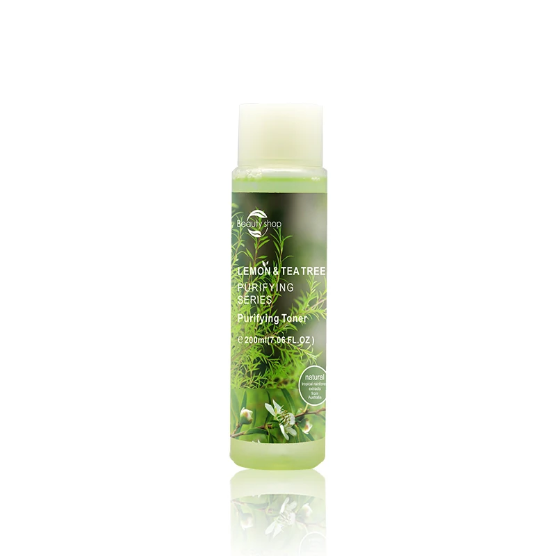 Private Label OEM/ODM Organic Whitening Nourish Repair Hydrate Purify Facial Skin Care Lemon Tea Tree Face Toner