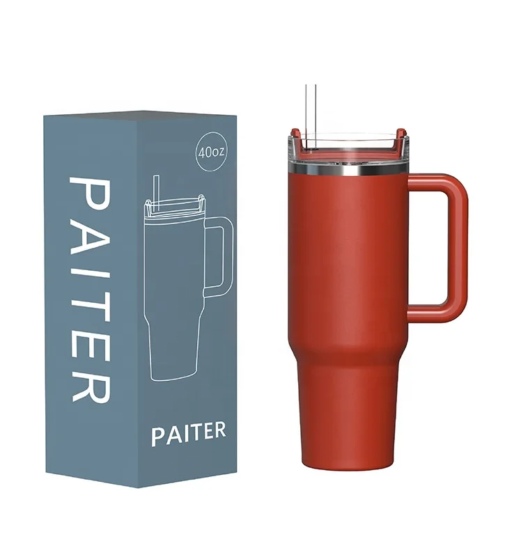 New Arrival 40oz Stainless Steel  Handgrip Double Wall Insulated Vacuum Water Bottle Car Tumbler With Straw