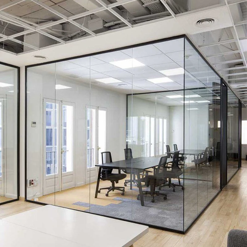 Sound proof 8mm 10mm 12mm clear toughened glass partition wall for office in malaysia
