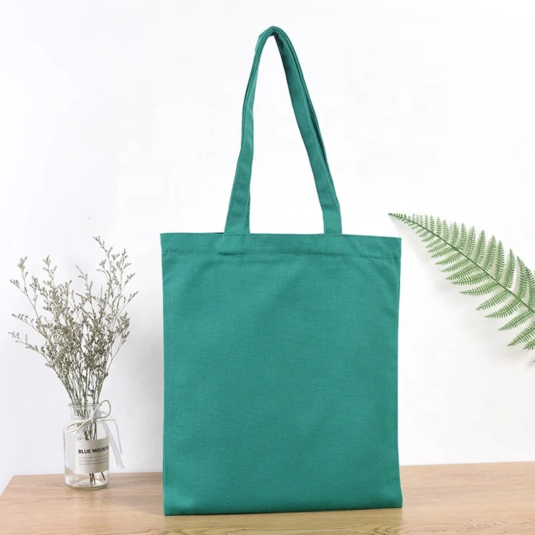 Wholesale Heavy Duty Reusable Colourful Black White Red Green Yellow Blue Cotton Canvas Calico Cotton Tote Bag