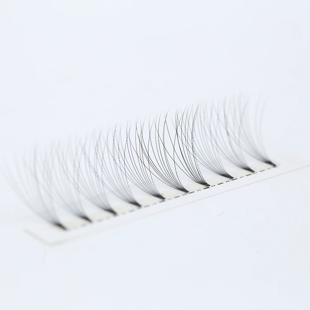 Hot Melt Volume Lashes 10D Individual Lashes Knot Free Heat Bonded Rapid Flare Cluster Eyelashes Extension