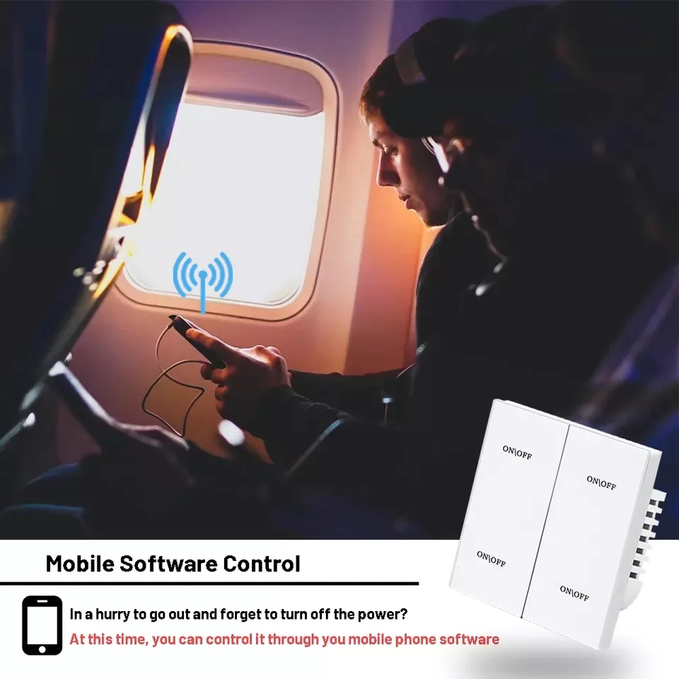 TYSH Smart Magnetic Relay Light Touch Screen Wifi Controlled Electrical Switch Zigbee Wireless Remote Control switch