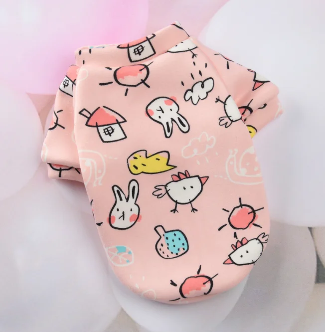 Милая одежда для домашних животных летняя рубашка с героями мультфильмов повседневные жилеты футболка котом щенков собак качественная Классическая однотонная из полиэстера