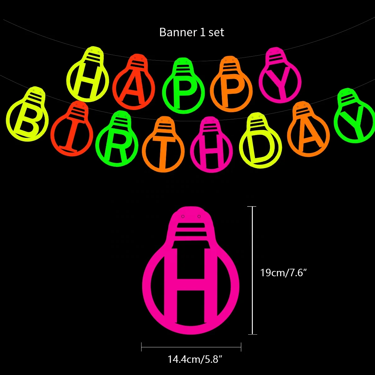 UMISS 29PCS Wholesale Amazon Fluorescent Balloon Luminous Night Birthday Party Theme Bar Decoration Supplies