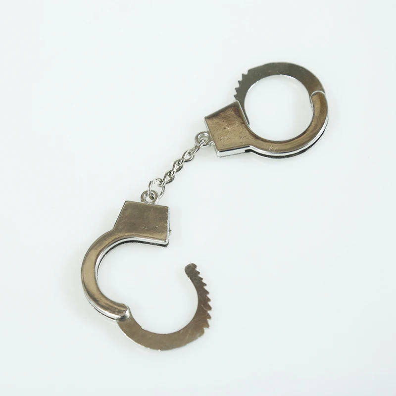 Mini handcuffs crafts creative toys personalized metal leather handcuffs car charm keychain