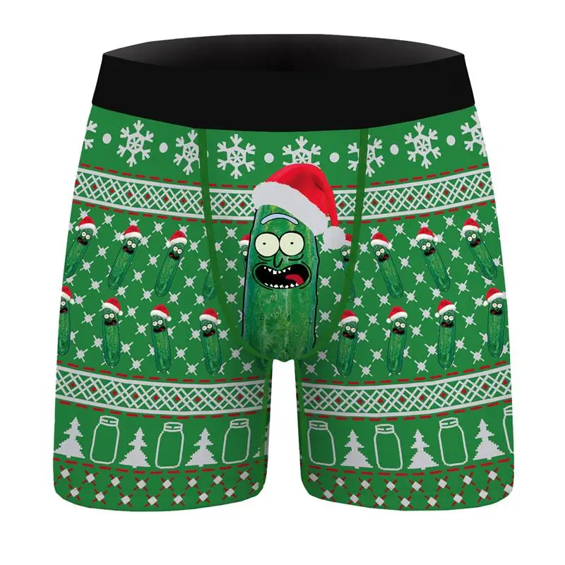 
Hot Sales Christmas Style Sexy Underpants High Quality Cotton Panties Gifts Mens Short Boxer Brief Underwear For Men 