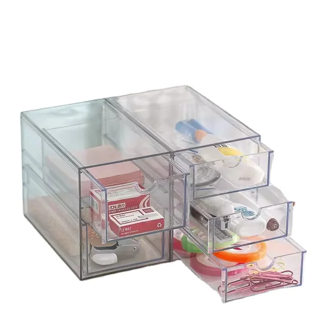 2 Tier Drawers Transparent Storage Organizer Office Custom Clear Acrylic Desk Drawer Organizer  Storage Organizer With Drawers