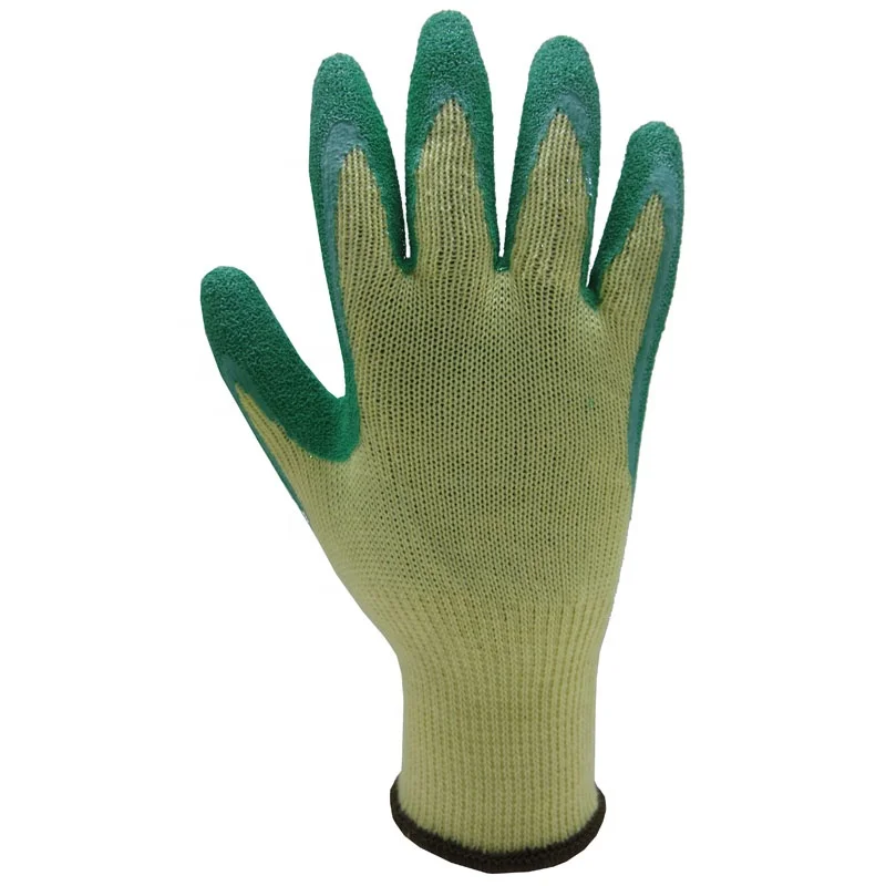 Custom Durable Anti Slip Cotton Knitted Latex Crinkle Coated Safety Work Gloves For Industrial Construction Mechanical Ce 1131