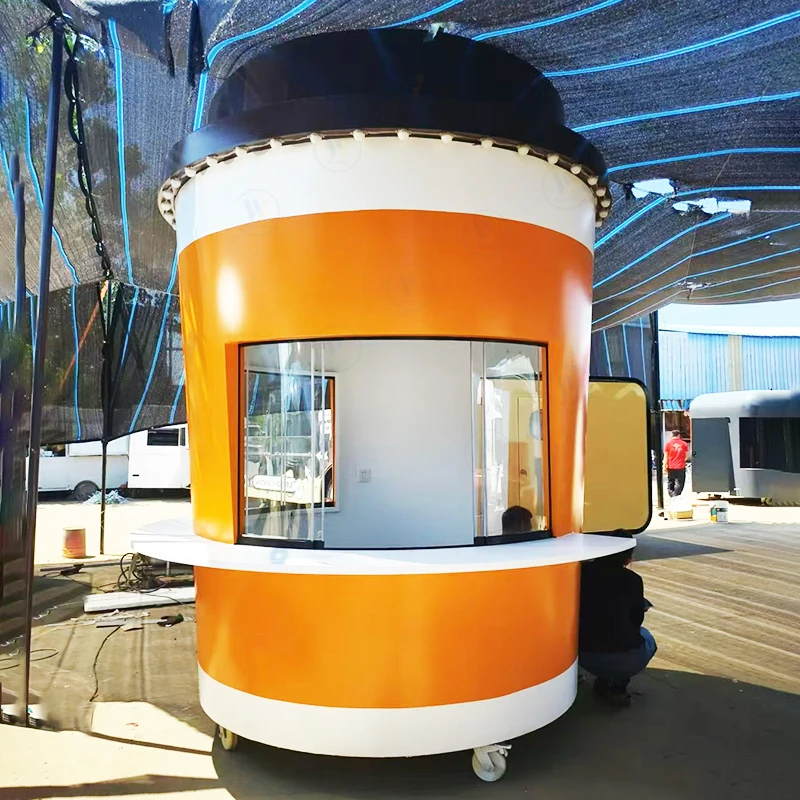 Milk tea house coffee cup shaped food truck shopping mall campground mobile milk tea dessert ice cream truck