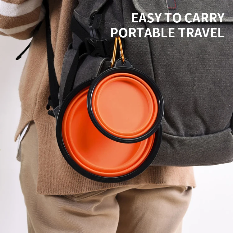 2022 Hot Sale Collapsible Portable Dog Water Bowl Foldable Storage Silicone Indoor Outdoor Dog Travel Bowl