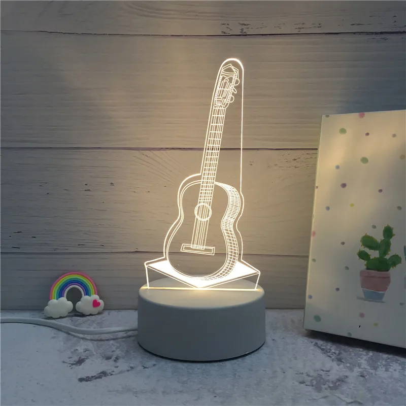 Home Decor Acrylic Unicorn illusion Night Lamp Warm White 3D Creative Baby Gift Nightlight Children 3D LED Night Light For Kids