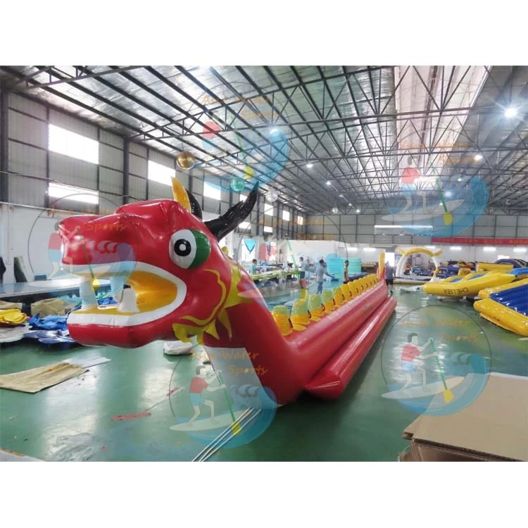 China Factory Direct Inflatable Dragon Boat , Water Sports Inflatable dragon Boat For Jet Ski