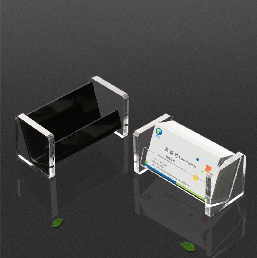 Factory customized acrylic business card holder wholesale business card boxes pen boxes on desktop with low price