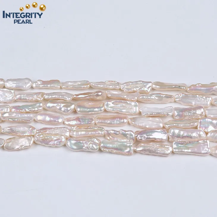 Wholesale Bulk long irregular stick biwa baroque shape genuine Natural Cultured Real Freshwater Pearl Strand Bead