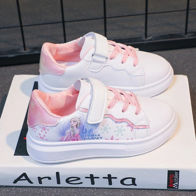 2024 Fast Selling RTS Quick Delivery Cut Design Pu waterproof Children Borad White Shoes Girls Dress Causal Shoes