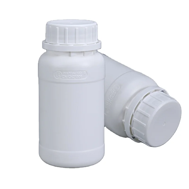 Customized 200ml Empty Round White Plastic Bottles For Pesticides Detergent Liquid Package HDPE