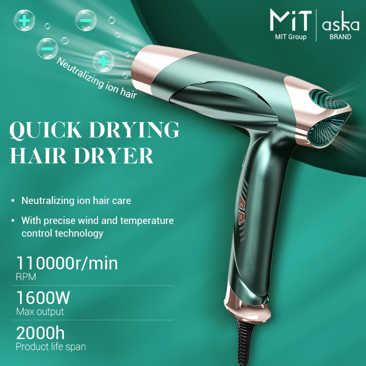 2021 Best Selling New Design Professional 1600W Hair Blow Salon Equipment DC Motor Hair Dryer