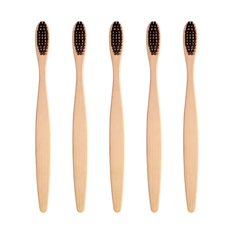 Hot Sell 100 % Natural Bamboo Soft Charcoal Wooden Toothbrush for Clinic Use