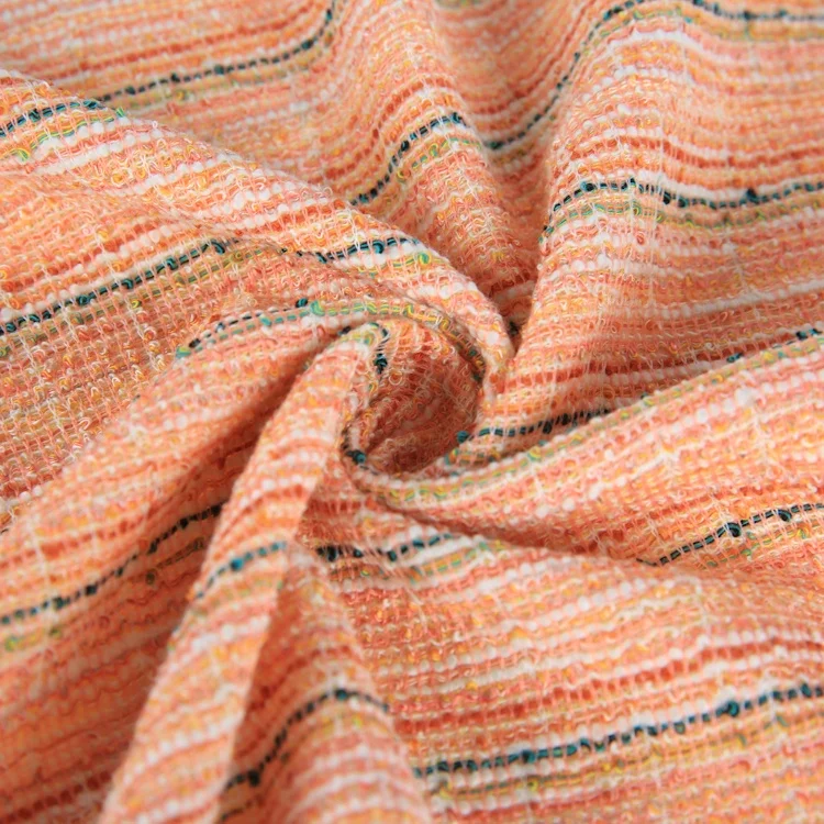 TC полиэстер хлопок Металлик Материал пряжа краситель люрекс полосатый вязаный жаккард роскошный бренд ткань для весенней женской одежды