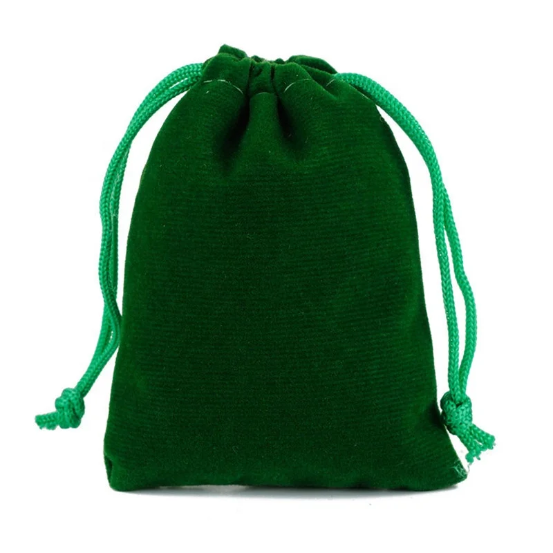 Green color Velvet Drawstring Pouch Jewelry Bag Weekend New Year Birthday Christmas Wedding Party Gift Pouch Bag