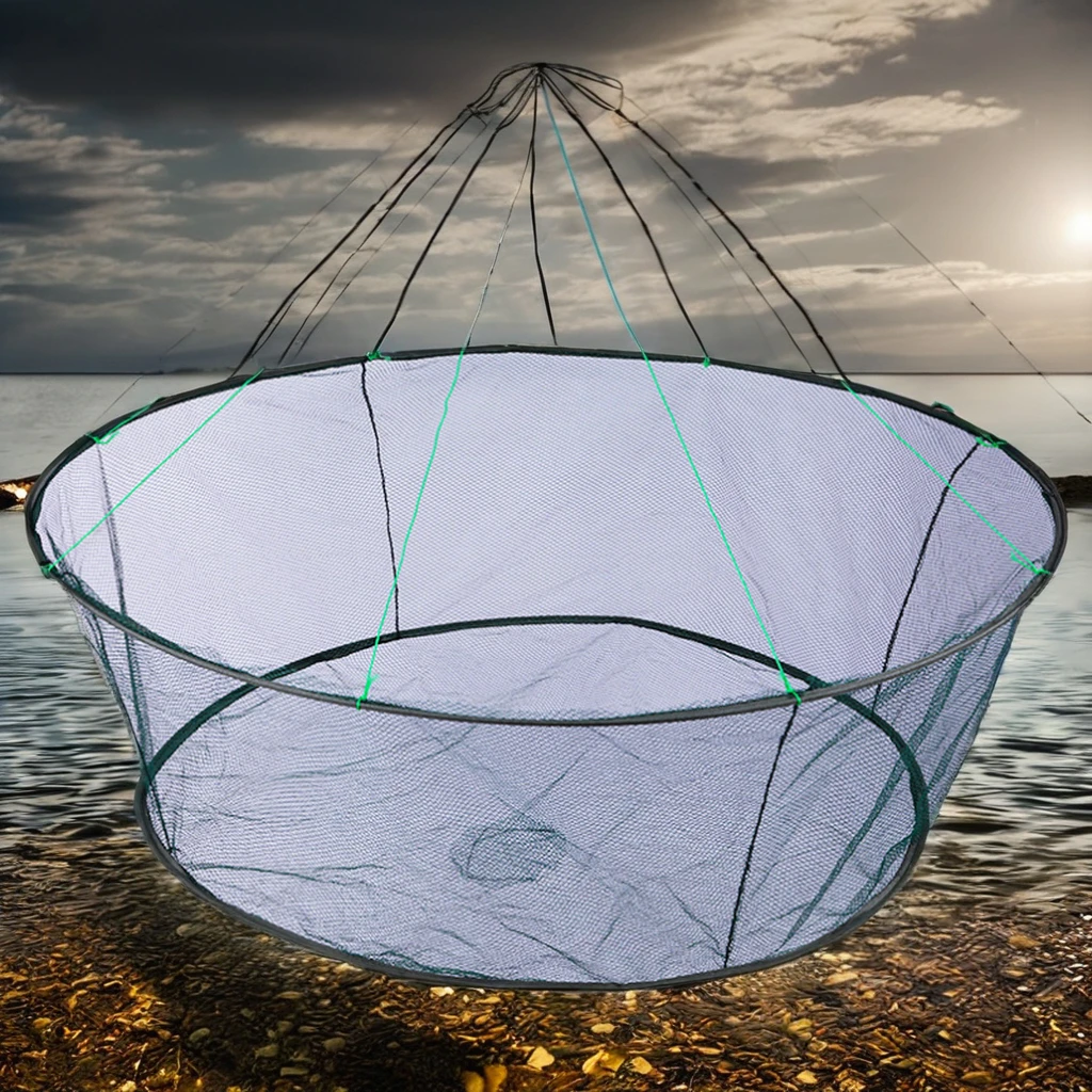 Drasry Crab Trap Bait Portable Folded Cast Net Fishing Traps Nets Lobster Crawfish Shrimp Fishing Accessories