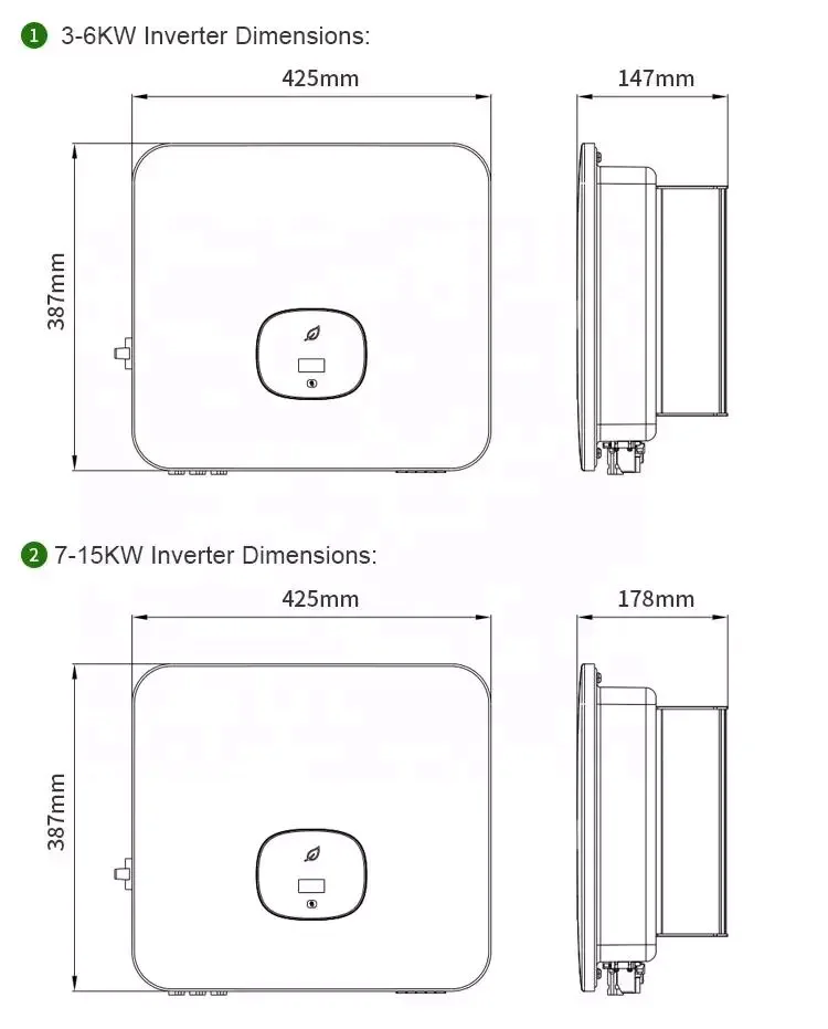 Чистый синусоидальный PV инвертор трехфазный Growatt 10 кВт 15 20 25 50 на сетке