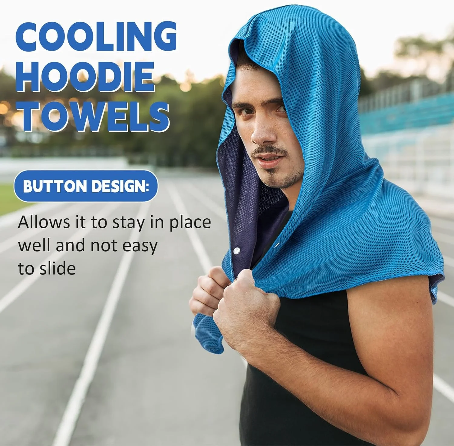 Summer Absorbent Cooling Hoodie Towel Sweat Wraps Sun Protect Cooling Accessories cooling hoodie towel