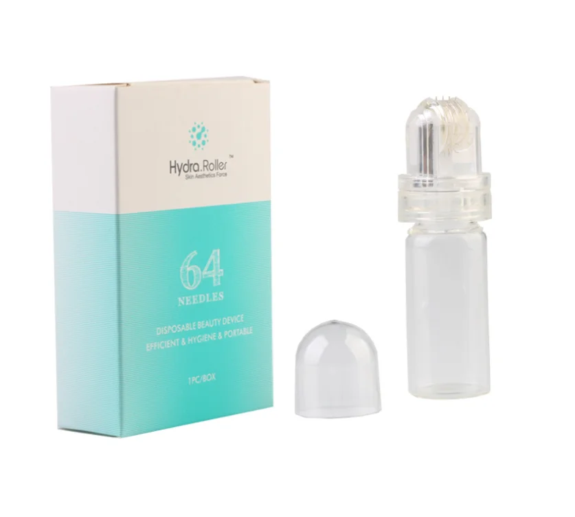 Supply Hydra roller HR64 64pins micro needling dermaroller beauty device with 5mL roller bottle