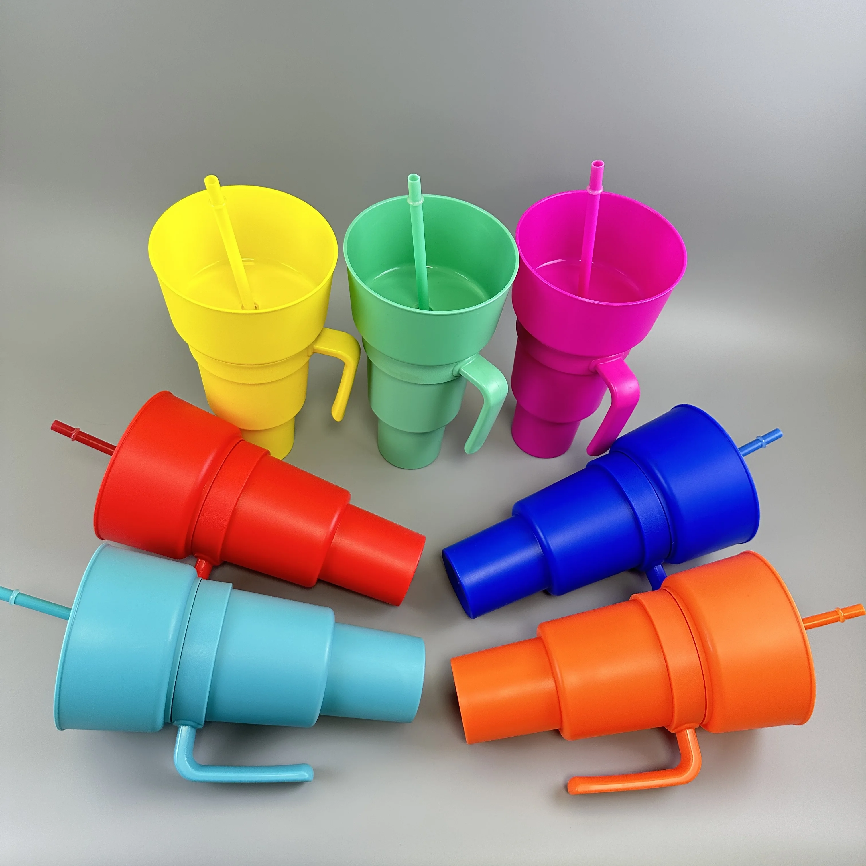 Cheapest disposable 2 in 1 drink and snack cups cup for snacks and appetizers stadium snack and drink cup
