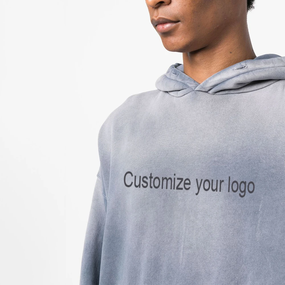 Custom Anime Hoody Boys Hoodies&Sweatshirts Cotton Plain Soft Vintage Sun Faded Sweatshirt Mens Stone Acid Wash Hoodie