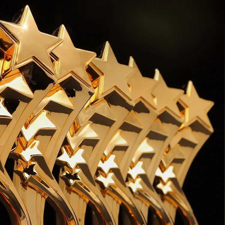 
Gold Star Award Crystal Gift Souvenir Resin Trophy 