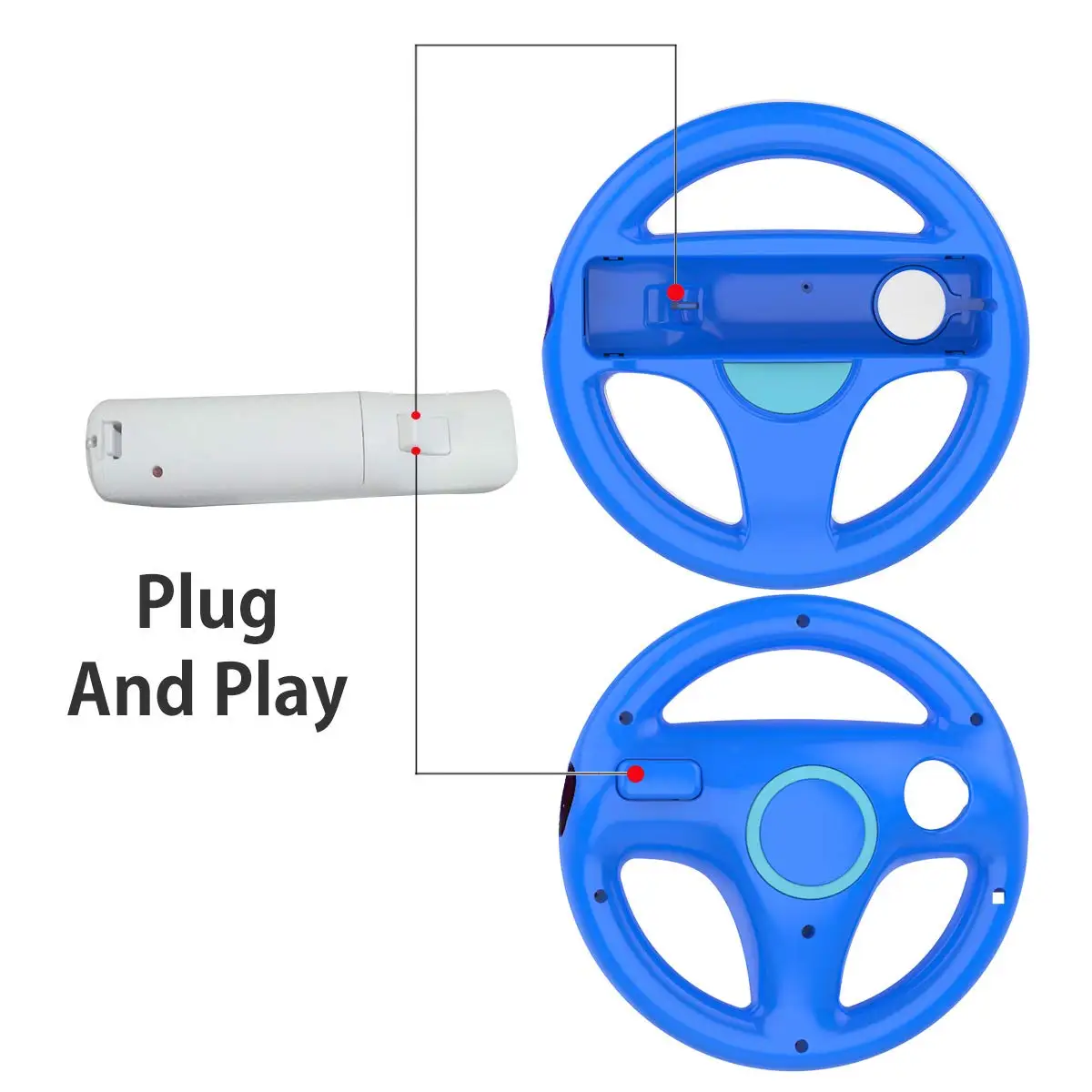 Игровой контроллер Wii Гоночное Рулевое колесо для Nintendo Remote Game -2 шт. по заводской цене