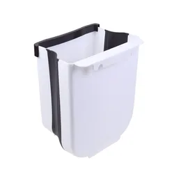 Folding Waste Bins Kitchen Hanging Collapsible Dry Wet Separation Trash Can Kitchen Cabinet Door Hanging Trash Can Garbage Can