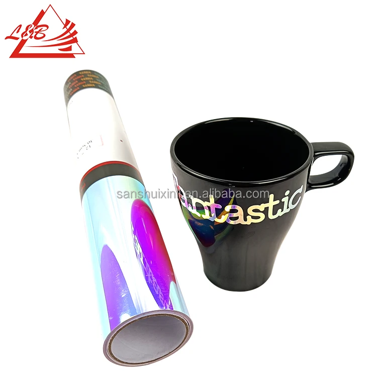 L&B Holographic Adhesive Vinyl Pack 30.5 x 30.5 cm Assorted Colors Laser Chrome Vinyl Works with All Cutter machine