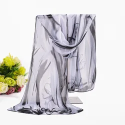 Kejia Hot Sale Print Flower Silk Chiffon Scarves Women Wrap Sunscreen Beach Cover Up Long Hijab Bandana Polyester Cape Female