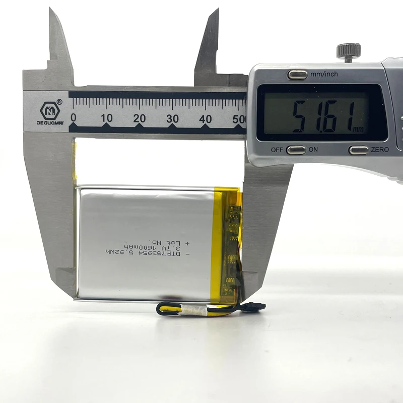IEC62133 Certified 1600mAh lipo 753954 3.7 lithium ion small rechargeable polymer battery 3.7v