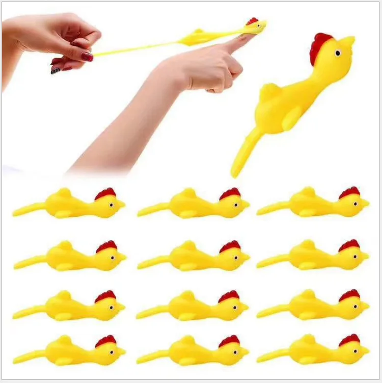 Soft TPR Turkey Shape Launch Tricky Toys For Kids catapult Turkey slingshot chicken strange toy Sensory Fidget Toy