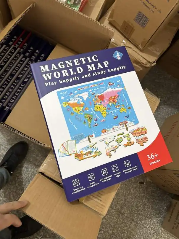 World Map Jigsaw Puzzle for Kids 4-8 Globe Large Round Floor Puzzles for Kids Toddler Games Educational Toys Birthday